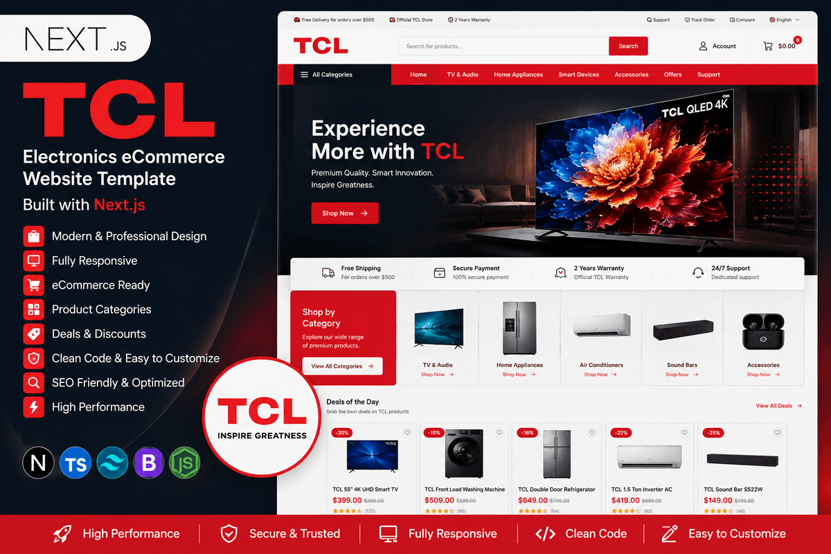 TCL – Next.js Electronics eCommerce & Online Store