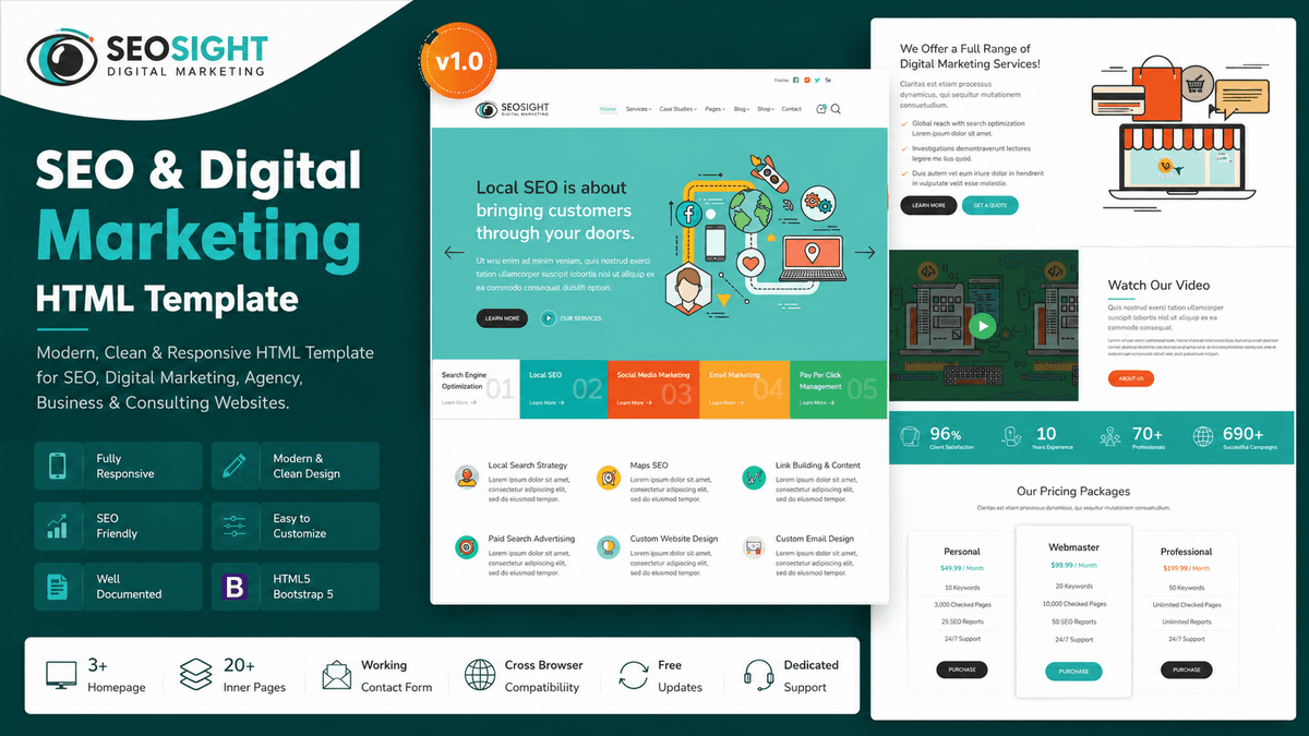 SEOSight – Next.js SEO & Digital Marketing Agency Website Script